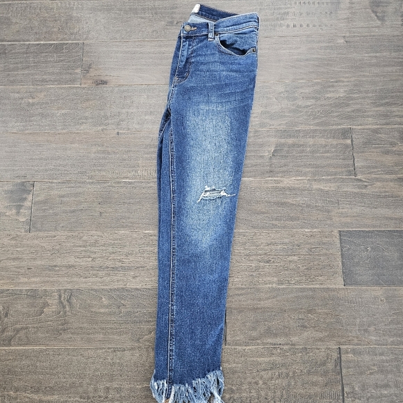 Free People Great Heights Fray Skinny Jean Distressed Medium Wash 28 - Picture 3 of 6